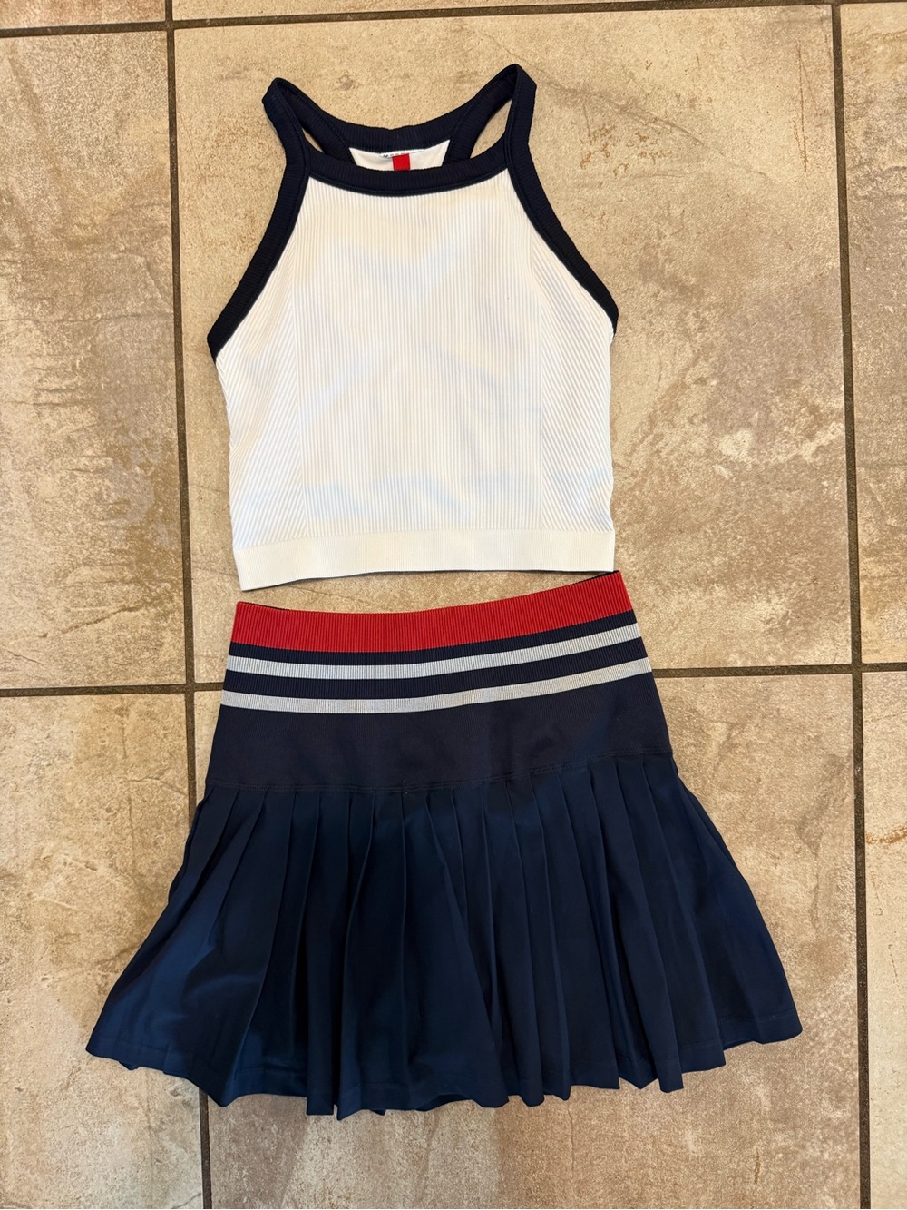 Wilson Midtown Navy, White & Red Tennis Skirt with Tank Set XS